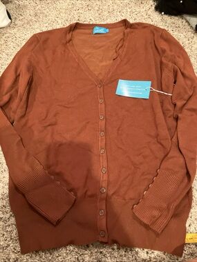 Cielo women’s Size Small Tobacco Brown Button Front cardigan NWT